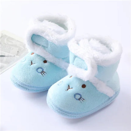 Infant Toddler Baby First Walkers Winter Thick Warm Newborn Shoes For Girls Boys Soft Fashion Bear Baby Boy Girl Shoes 0-9Month