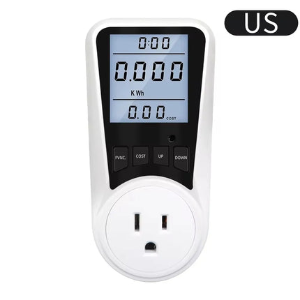 220V Digital Wattmeter AC EU Power Meter LCD Electricy Consumption Meter Socket Wattage Kwh Energy Test FR US BR Power Analyzer