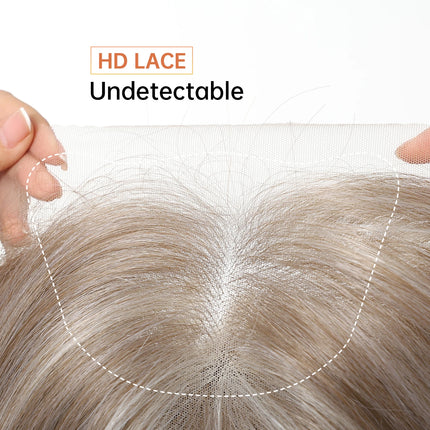 Topshe 13x6 HD Lace Frontal Bob Wig Ash Gray Pre-Plucked Natural Hairline Hand-Woven Undetectable Realistic Synthetic Wigs