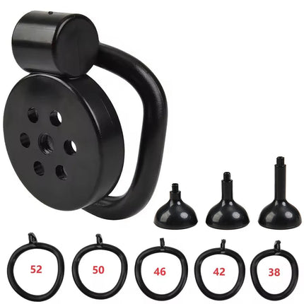 Male Penis Chastity Cage Set Small Bird Chastity Cage 5 Cock Rings With Urethral Sound Plug Penis Bondage Slave Man Sex Toy