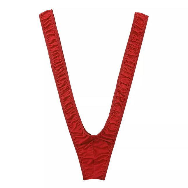 CLEVER-MENMODE Men's Sexy Bodysuit V-shaped Suspender Jumpsuit Erotic Lingerie G String Panties Thong Sissy Fetish Nightwear