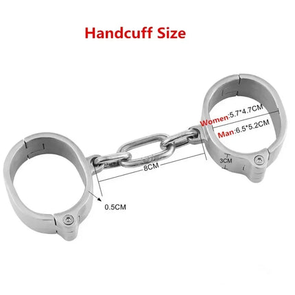 6 Types Stainless Steel Handcuff Bondage WristCuffs Slave Bondage Restraints Roleplay Lockable Adult Sex Game Toy Woman Man
