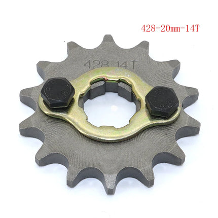 Front Engine 428# 10T 11T 12T 13T 14T 15T 16T 17T 18T 19T Teeth 17mm 20mm Chain Sprocket With Retainer Plate Locker