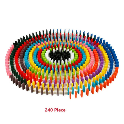 New Kids 120/240pcs Children Color Sort Rainbow Wood Domino Blocks Kits Early Bright Dominoes Games Educational Toys Gift
