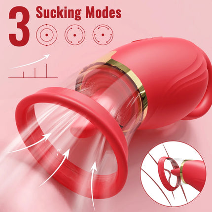 Tongue Licking Vacuum Sucking Vibrator for Women Clit Sucker Nipples Breast Massager Removable Cup Female Masturbation Sex Toy