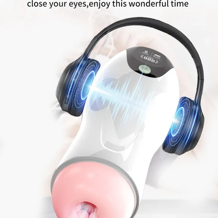 Male automatic interactive pronunciation airplane cup pussy vagina oral sucking masturbator vibrator adults sex toys for men 18+