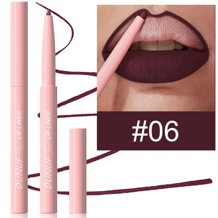 12 Colors Matte Lip Liner Set Long-Lasting Waterproof Lip Pencils with Precise Application Smooth Texture for Defined Lip Contou