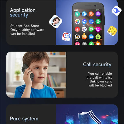 1900mAh Touch Screen Kid AI Children's Learning Phone For Students Aged 6-18 Auxiliary Learning GPS Safety Guardian Video Call