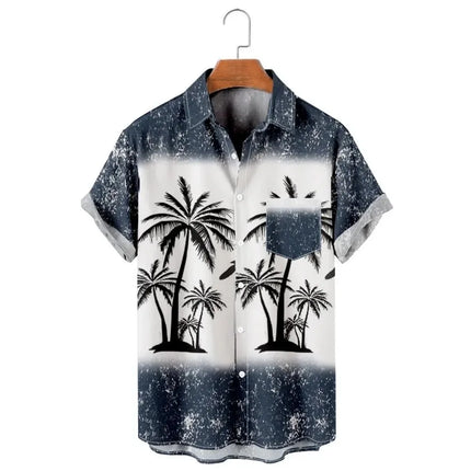 Casual Beach Men's Short Sleeve Shirt Comfortable 3d Digital Printing Pattern Polyester 100% Fashionable Clothing Top