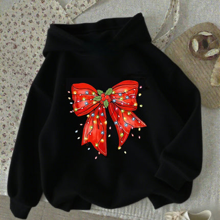 Fashion Red Color Bow Lovely Heart Children's Hoodie Sweatshirt Cute 90s Hoody for Boys Girls Autumn Spring Casual Hoodies