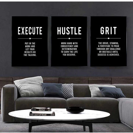 Grind Hustle Success Motivational Posters and Prints Office Decor Modern Art Entrepreneur Motivation Canvas Painting Pictures