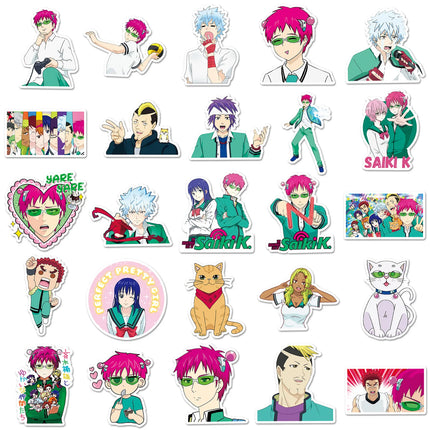 10/30/50PCS Saiki Kusuo Stickers Cartoon Graffiti Puperpowers Animation Decals Luggage Laptop Phone Guitar Skateboard Decoration