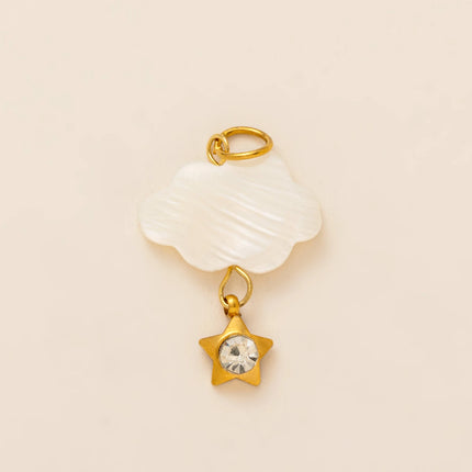 Stainless steel 18K gold-plated pendant jewelry DIY necklace bracelet making twelve zodiac cloud star retro jewelry accessories