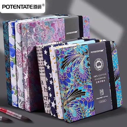 100% cotton journal watercolor book sketchbook acrylic marker drawing book fabric cover mini pocket book square oil pastel book