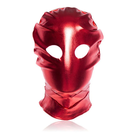 Sexy open month&eyes Mask PU Leather Latex Hood Black Mask Breathable Zip lock cosplay Fetish BDSM Adult role game for party