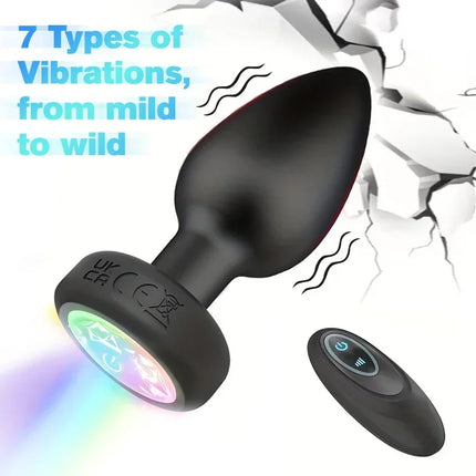 Remote Control Anal Vibrator Male Wireless Butt Plug Gay Prostate Massager Female LED Vagin Stimulator Adult Sex Toys for Men