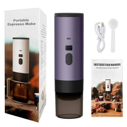 Portable Coffee Machine Wireless 3-in-1 for Ground/Nespresso/DolceGusto Capsule 15Bar 7800mAh Digital Display
