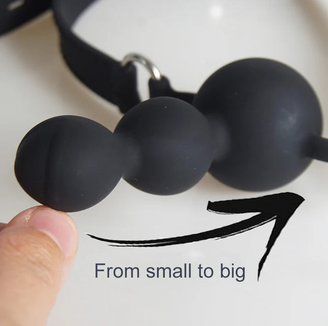 BDSM Medical Silicone 3 Ball Mouth Gag, Bondage Restraint Slave Gags Deep Throating, Sex Toys for Couples, Role Play, Adult Games