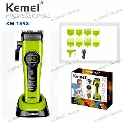 Kemei KM1593/1595 Is Equipped with An External Brushless Hair Clipper for Men's Professional Hair Clippers That Are Rechargeable