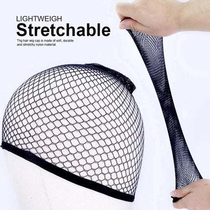 1/3Pcs Black Nylon Mesh Wig Cap, Closed End High Stretch Breathable Hairnet Invisible Wig Liner for Women