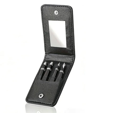 4pcs Stainless Steel Eyebrow Tweezers Set with Double Eyelid Tape & Case Professional Makeup Tools for Eyelash Extension