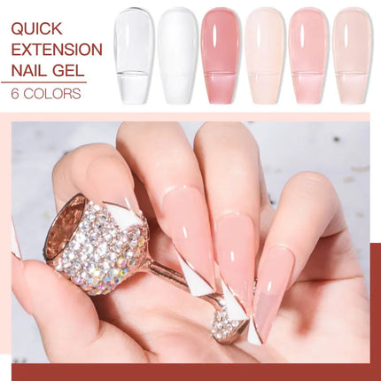 8ml Quick Building Extension Nail Gel Milky White Semi-Permanent UV/LED Gel Varnish Suitable for Manicure DIY Nail Prolong Tool