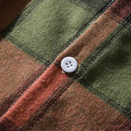 Autumn Hot Sale Of The Season Men's Plaid Hooded Casual Shirt Independent Station Cross-Border Checkered Hoodie Style Floral Patchwork