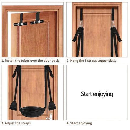 BDSM Sex Swing with Seat,Bondage Slave Leather Sex Hammock with Adjustable Straps,Hanging Door Handcuffs Leg Spreader Adult Toys