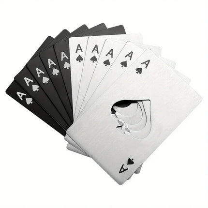 10pcs Poker Card Bottle Opener Ace Of Spades Home Personalized Stainless Steel Credit Card Bottle Opener Card Portable Bar Tool