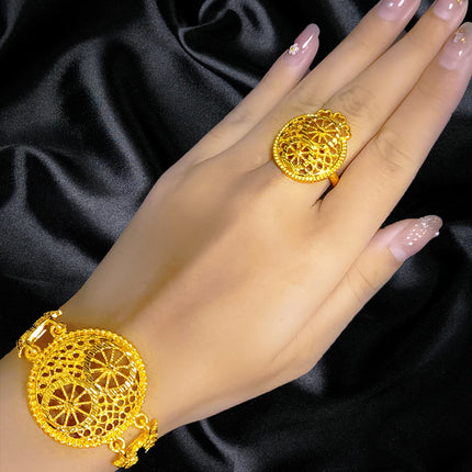 ANIID Brazilian 24K Gold Color Jewelry Sets Wedding Dubai Necklace Earrings For Women Nigerian Indian Bridal Set Party Gifts