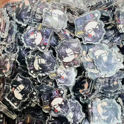 Game Impact Focalors Forina 20Pcs 2cm Patch Keychain Hair Tie Refrigerator Sticker Phone Case DIY Accessories Acrylic Sheets