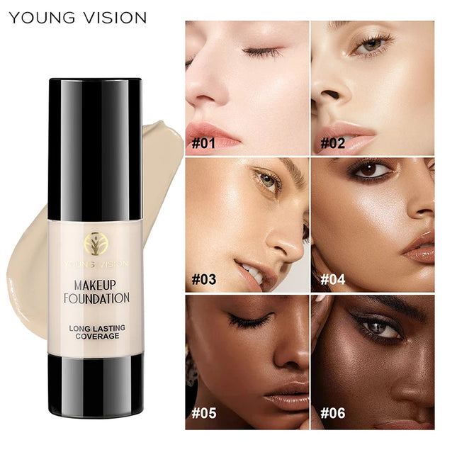 White Liquid Foundation Cosplay Face Makeup Base Long-lasting Waterproof High Coverage Concealer Foundation Makeup for Women