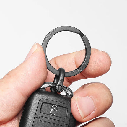 Black Titanium Keyring Car Men Flat Key Chain Rings Holder Lightweight EDC ARC Keychain Buckle for Accessories Gadgets Wholesale