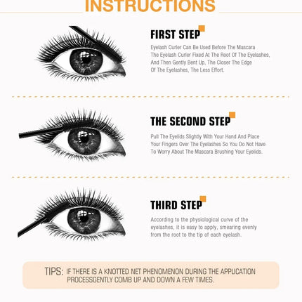 3D Mascara Eyelashes Lengthening Black Lash Eyelash Extension Eye Lashes Brush Beauty Makeup Long-wearing Gold Color Mascara