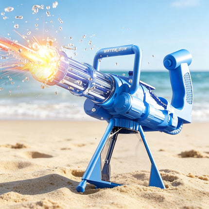 Electric Gatling LED Light Water Gun High-Speed Continuous Burst Rotating Summer Outdoor Beach Pool Party shooting Toy Gift