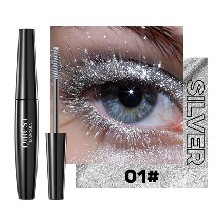 5 Colors Sparkling Mascara Gold Diamond Glitter Pearlescent Waterproof Fast Dry Eyelash Curl Extension Colorful Mascara Makeup