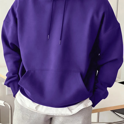 Fashion Solid Sweatshirt Sport Comfy Tracksuit Fleece Autumn Hoodies Man Basics Warm Streetwear Casual Jogging Clothes Unisex
