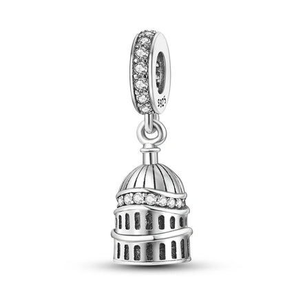 Original 925 Sterling Silver Charms Paris Eiffel Tower Charms Bead Pendant Fit Bracelets Bangle Necklaces Women DIY Jewelry Gift
