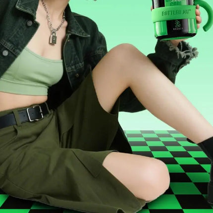 Bottled Joy Wang Yibo Limited Edition Coriander Cilantro Tumbler Insulated Mug with Unique Code Stainless Steel Water Bottle