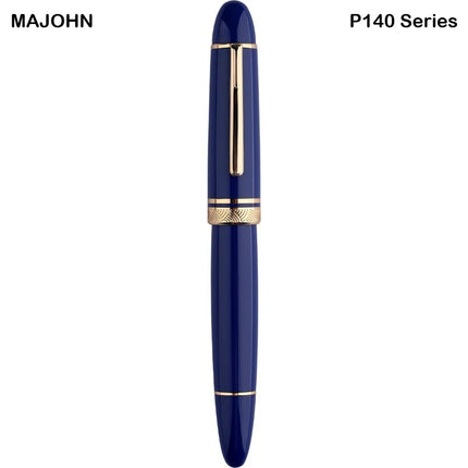 MAJOHN P140 Transparent Fountain Pen Sun Nib Metal Copper Piston Light Resin Body PK X159 9019 Stationery School Supplies