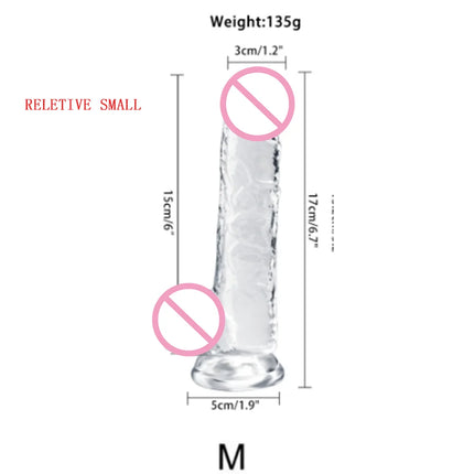 Jelly DildoTransparent Big Dildo 4 Sizes Realistic Soft Fake Penis Erotic Sex Toys for Woman Men Gay Vagina Anal Butt Plug