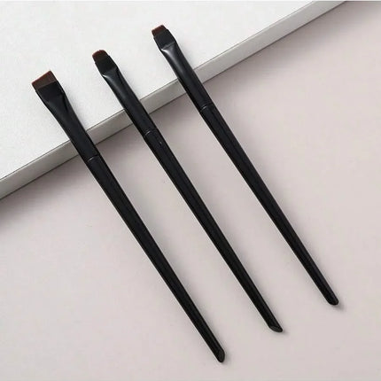 3Pcs Angled Eyeliner Brush Set - Micro-Fine Tip for Brows & Cut Crease, Vegan Professional Makeup Brushes (Studio Quality)
