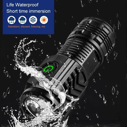 Portable Mini 3 LED Handheld Flashlight Powerful Fingertip Torch Outdoor Waterproof Hiking Camping Flash Light with Pen Clip