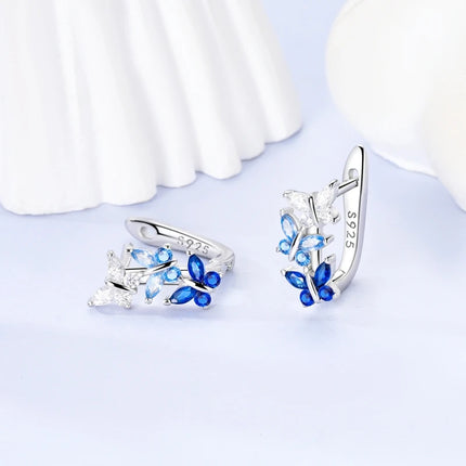 Original 925 Sterling Silver Tassel Earrings Women 2025 Zircon Ear Studs Sparkling Pave Hoop Earring Anniversary Jewelry Gift