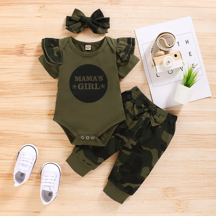 3PCS Camouflage Clothing Set Newborn Baby Girl Long Sleeve Romper +Pants Spring&Autumn Outfits for Toddler Boy 0-18 Months