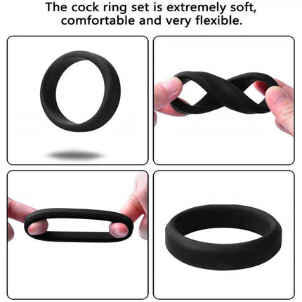 6 Pcs Male Penis Rings Cock Rings Sleeve Delay Ejaculation Silicone Beaded Time Lasting Erection Sex Toys For Men Adult Games