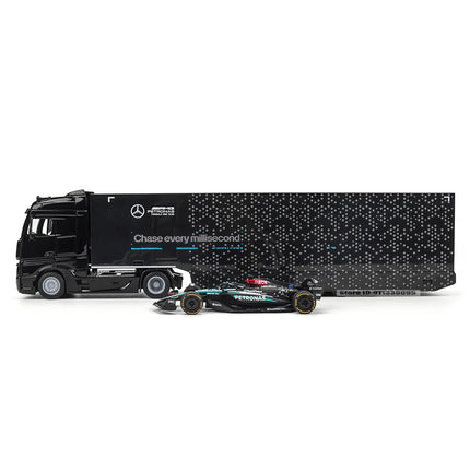 Bburago 1:43 2024 F1 MERCEDES-AMG F1 W15 HAULER SET#63 GEORGERUSSELL Ferrari SF24 alloy luxury car die cast car model toy series