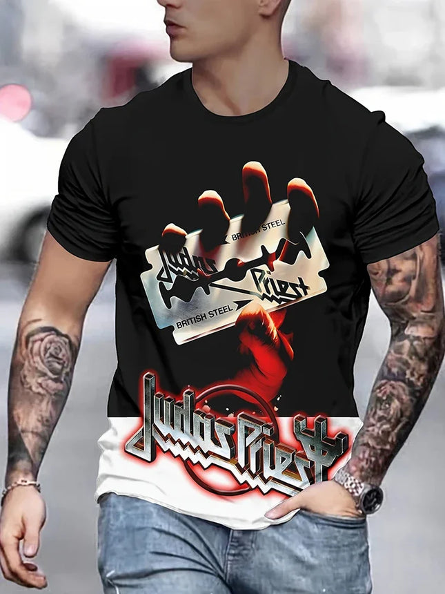 New Retro Style 3D Wolf Print Men's T-shirt Summer Daily Men's Casual T Shirt Outdoor Street Men Fashion Street Short Sleeve Tee
