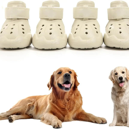 Reflective Strip Design Dog Shoes Animal Sandals for Hot Pavement Outdoor Dog Boot Non-Slip Waterproof Dog Booties EVA Pet Shoes