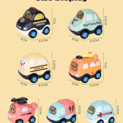 Children's Cartoon Press Gear Car Toy Lnertia Pull-back Transparent Car Baby Puzzle Sliding Toy Child Boy Girl 1-3 Year Old Gift